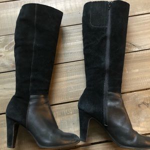 Suede & leather boots